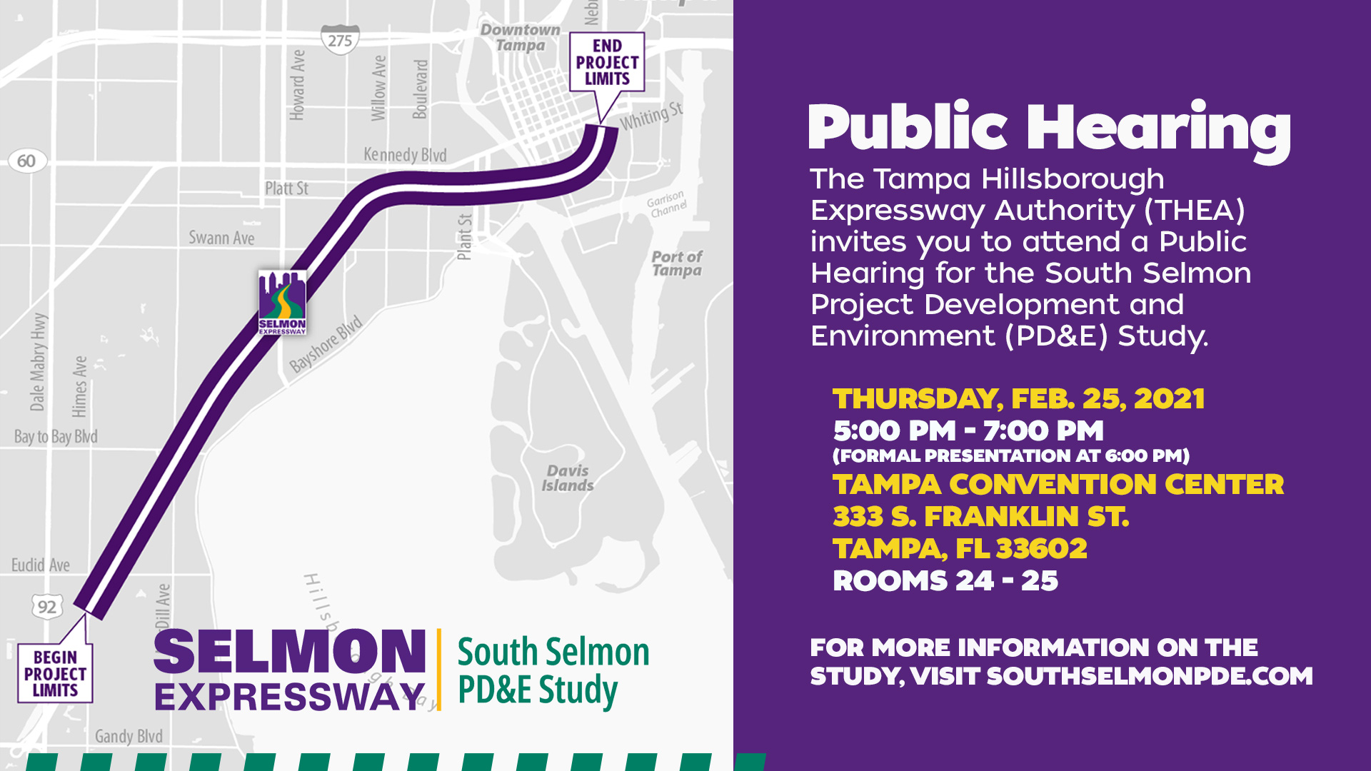 THEA to Hold Public Hearing for the South Selmon Project Development and Environment (PD&E) Study